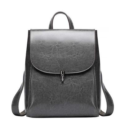 China 2021 Wholesale Fashion High Quality Vintage Retro Design Real Leather Backpack Women Bag for sale