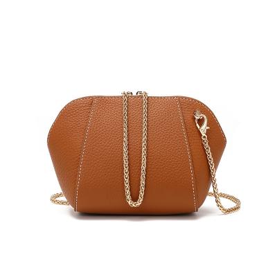 China - Body / Shoulder 2021 Ladies Mini Genuine Leather Chain Side Bags Cross - Body Cross Phone Shell Bag Purses For Women for sale