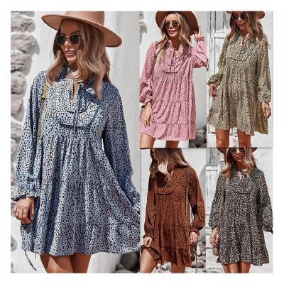 China Wholesale Custom Made Hot Sale Anti-Static Wholesale Amazon Long Sleeve Elegant Casual Dresses Women 2022 for sale