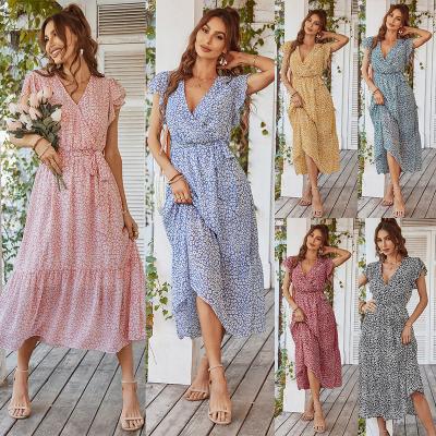 China 2022 High Quality Wholesale Custom Ladies Anti-Static Elegant Casual Party Wear Floral Dresses For Women for sale