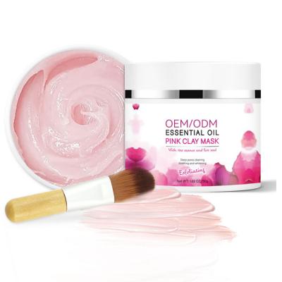 China Rose Clay Mask Pure Rose Extract Private Label Moisturizer Exfoliating Cleansing Face Mask Whitening Pink Rose Clay Mask for sale