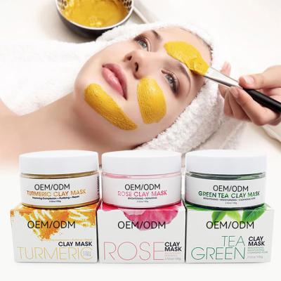 China Rose Repair Clay Mask Moisturizing Private Label Anti Moisturizer Organic Facial Mask Turmeric Green Tea Acne Clay Mask for sale