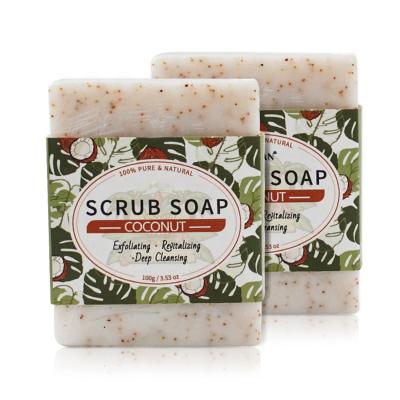 China Wholesale Body Base Cleansing Bath Exfoliating Cleanser Handmade Soap Natural Organic Coconut Extract Scrub Soap for sale