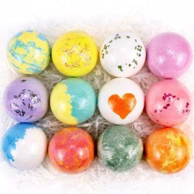 China Apply to Body 100% Natural Organic Vegan Bath Bombs Rainbow Bath Fizzies Bubble Relaxation Bath Bombs Gift Set for sale