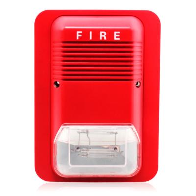 China Sound and Light combination Fire Alarm Siren Security Horn Buzzer 12VDC 24V Sound and Light Fire Warning Strobe Siren for sale