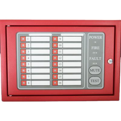 China Hot Sell Dc 24v Two Buttons 16 Zonesfire Alarm System Conventional Conventional Fire Repeater QLVG-6763 for sale