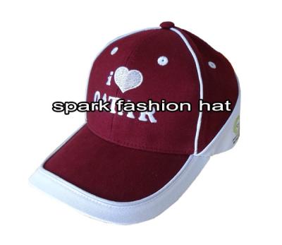 China 100% cotton fashion maroon patchwork sports baseball cap with piping for sale