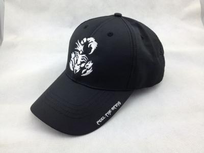 China Black Polyester Embroidered Baseball Cap Sport Racing Hat Custom for sale