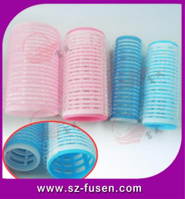 China Colorful Velcro Plastic Hair Rollers For Beauty , Sponge Hair Curler for sale