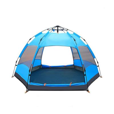 China Extended type 5-8 person gear-open camping tent outdoor thickening rainproof tourism leisure tent for sale