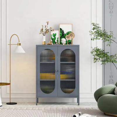 Chine Armoire latérale de haute qualité avec le meuble de rangement en acier en aluminium de buffet de cuisine en verre de porte de Changhong avec la jambe à vendre