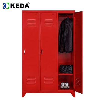 China Red Color D500mm 0.194 CBM Wardrobe Steel Cabinet for sale