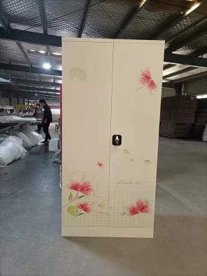 China Steel Two Doors Metal Wardrobe Locker Knocked Down for sale