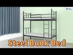 School Furniture Metal 0.42CBM Double Steel Bunk Bed Knock Down Powder Coating