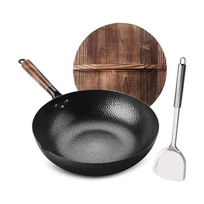 China Sustainable Cast Iron Chinese Wok For Restaurant Equipment Simple Wok Gas Cooker for sale