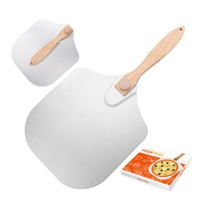 China High Quality Disposable Pizza Tools Folding Handle Pizza Oak Wood Shovel Plate Pizza Skin Premium Aluminum Shovel With Wood Handle for sale