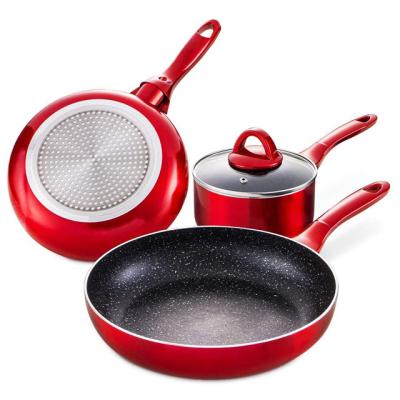 China Factory direct high quality workable stick aluminum non pressed kitchen liner home custom pressed pan pan cookware set for sale