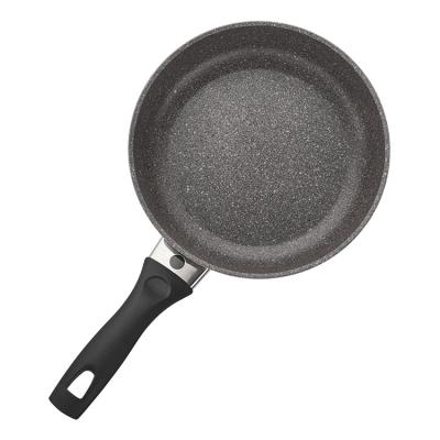 China Viable Competitive Factory Price Non Forged Aluminum Stick Marble Coating Frying Pan With Bakelite Handle for sale