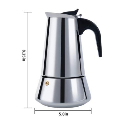 China WITH LID 3/6 Cup Stovetop Manual Stainless Steel Coffee Espresso Makers Portable Mocha Pot Factory Price for sale