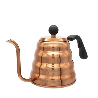 China WITH LID 1.2L/1.0L copper pour over drip coffee kettle stainless steel gooseneck kettle for sale