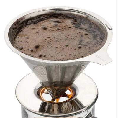 China Sustainable Paperless Pour Over Coffee Maker Stainless Steel Coffee Filter for sale