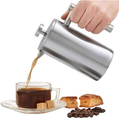 China WITH LID Coffee Plunger Tea Filter Pot Stainless Steel Coffee Press French Press Double Wall Maker High Quality French Press for sale