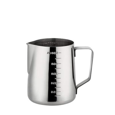 China Viable with Measuring Scale Steaming Jugs Cappuccino Milk Frothing Jug Latte Art 304 Stainless Steel Milk Jug Cup for sale