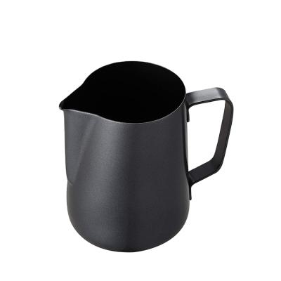 China Viable Wholesale and Retail Black Coffee Latte Art Milk Frother Jug Frothing Pitcher Stainless Steel Milk Jug for sale