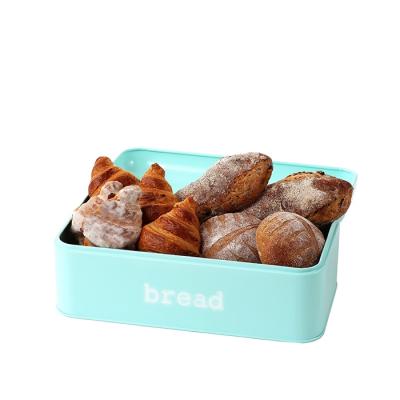 China Sustainable Bread Keeper Storage Metal Bread Box For Kitchen Countertop Bread Storage Box for sale