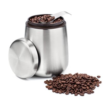 China Sustainable Canister Coffee Bean Container Airtight Container Stainless Steel Food Storage Container With Bonus Magnetic Scoop for sale