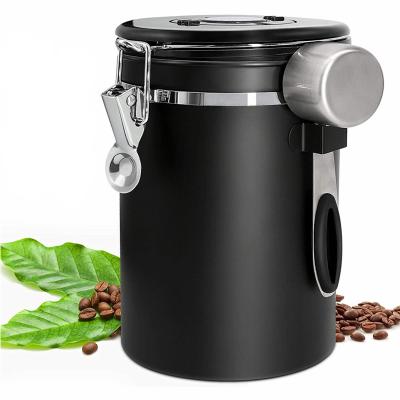 China Freshness Preservation Melts Container Alligator Scoop Sugar Tea Bean With Valve Coffee Storage Canister for sale