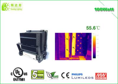 China Luzes de inundação conduzidas exteriores 100w do radiador CRI80 da aleta para o campo de ténis à venda