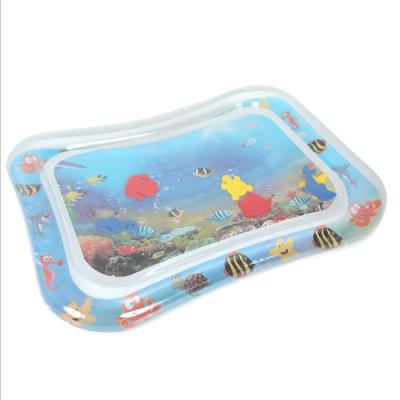 China Eco-Friendly Educational Tummy Time PVC Toy Turtle Shape Baby Early Educational Inflatable Game Mats With Water for sale