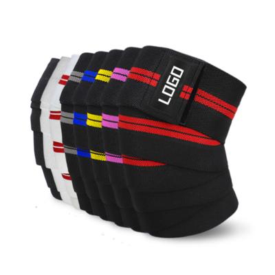 China Supply Customized Sport Protection Factory Price Size Weightlifting Knee Straps For Squats Cross Training Knee Wraps for sale