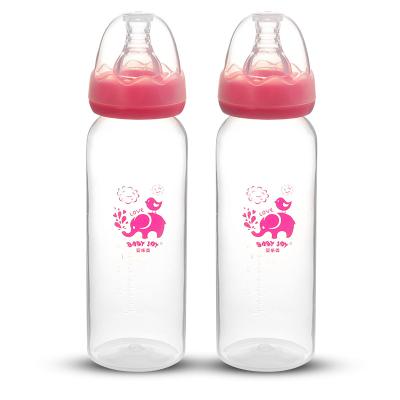 China Free OEM Logo Print Custom BPA Standard Neck Baby Nursing Bottle With Nipple For Infant 240ml for sale