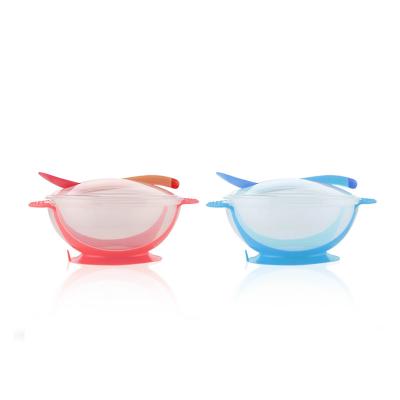 China Hot Sale Eco-friendly BPA Free PP Feeding Baby Suction Bowl With Temperature - Sensing Baby Spoon Baby Food Bowl for sale