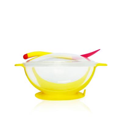 China Wholesale BPA Free PP Free Plastic Baby Bowl With Lid Baby Bowl With Suction Pad for sale