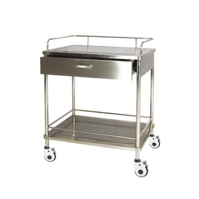 China Cheap Hospital Furniture 3 Tier Stainless Steel Easy Cleaning Medical Trolley for sale