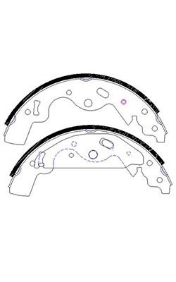 China Land Rover drum brake shoes with Superior Wear Resistance and Smooth Braking Performance,F664,1H06985664,R for sale