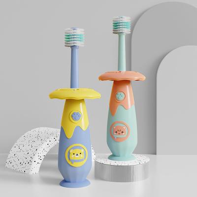 China For Home Use Wholesale Cute Bear 360 Degree Kids Soft Toothbrush Baby Bristle Toothbrush with Replace Brush Head Toddlers Oral Care for sale