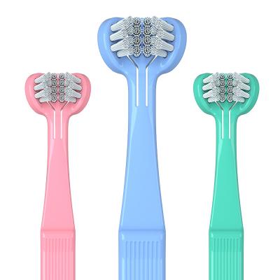 China For Cheap Price 3 Sides Home Sale Factory Use Cute Kids Toothbrush Customized Soft Bristle Baby Training Brush Toddlers Oral Care teeth for sale