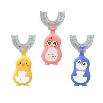 China For Home Use Factory Price U-Shape Baby Cute Animal Silicone Toothbrush Customized Children Soft Stiff Toothbrush Toddlers Oral Care for sale