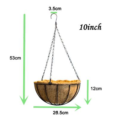 China Easily Assembled Garden Decoration Indoor Outdoor Metal Planter Hanging Basket for sale