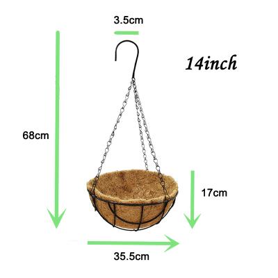 China Easily Assembled Indoor Outdoor Metal Garden Planter Hanging Basket For Flower for sale