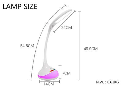 China Built-in battery portable led table lamp 7W with living color change night lamp for sale