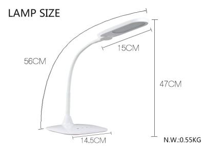 China Cordless 5W flexible led desk lamp white color, desk lamp with battery for sale