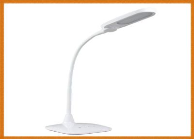 China Built-in battery led study table lamp with white ABS material and goose neck for sale