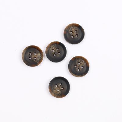 China Garment Accessories Min Order 100pcs China Manufacture Shirt Sweater Natural Resin Round Buttons for sale