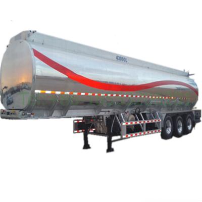 China Truck Trailer 42000 Liters Aluminum 3 Axle Fuel Tank Semi Trailer for sale