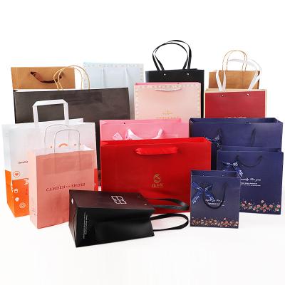 China Recycled Materials Shopping Bags Promotional Recyclable Custom Paper Clothing Paper Bag With Logo for sale